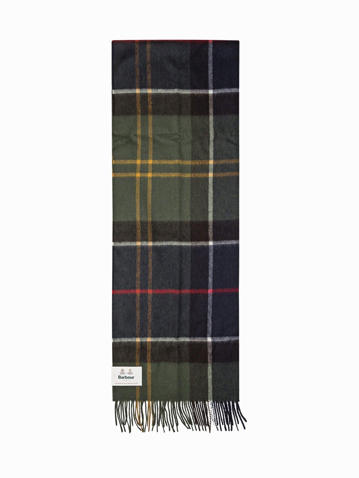 Barbour Checked Fringed Scarf