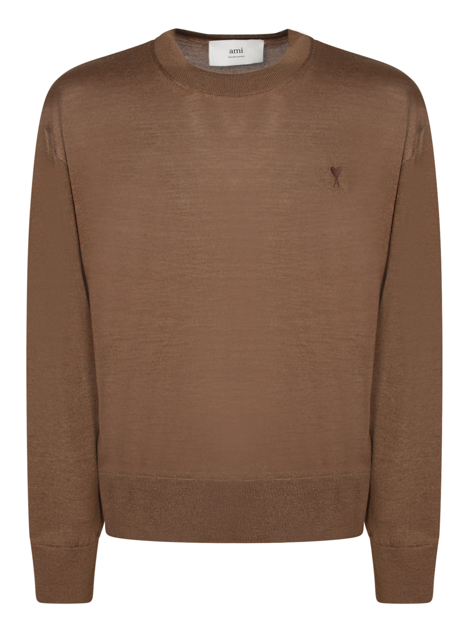 Ami Alexandre Mattiussi Hazelnut Wool And Silk Sweater