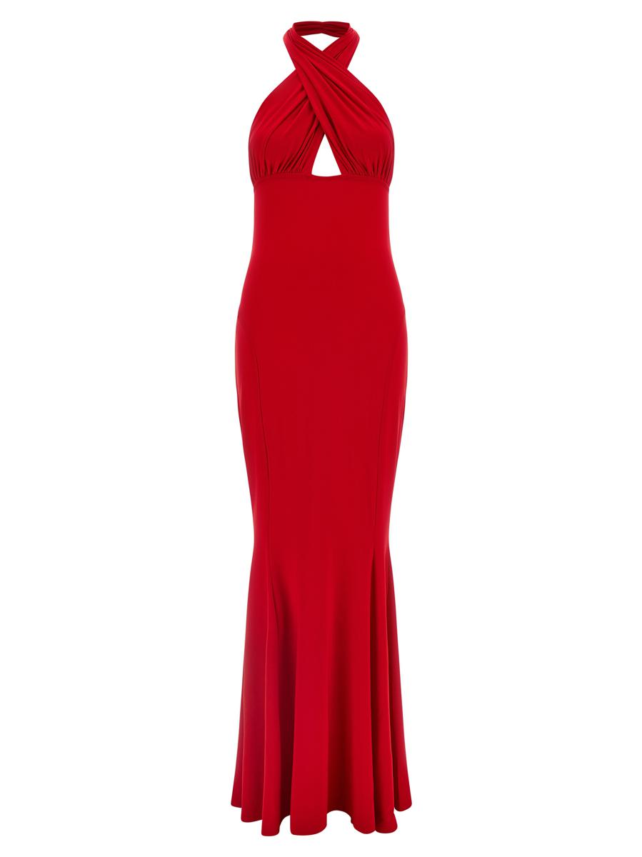 Norma Kamali 'Cross Halter Fishtail' Dress