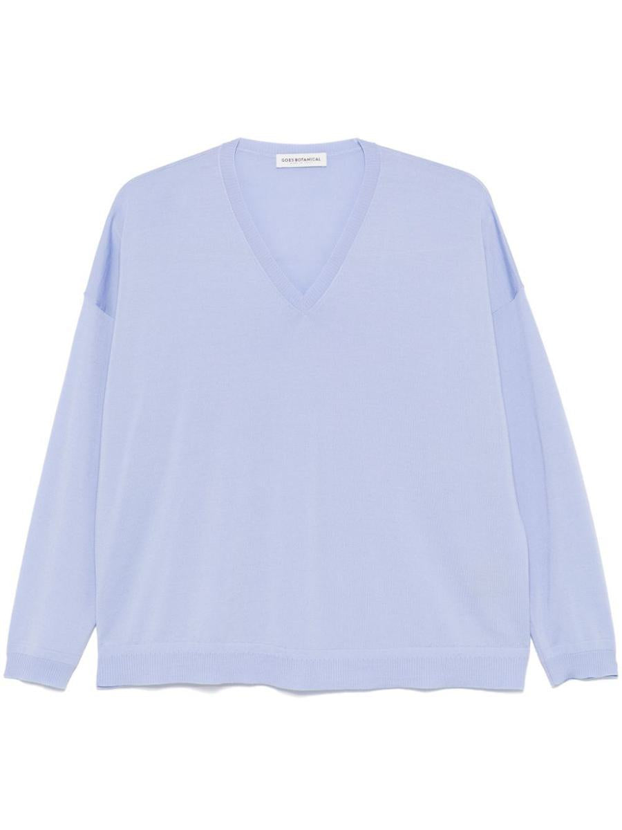 Goes Botanical Logn Sleeves Merinos Extrafine Super 140`S Over Vneck Sweater Clothing