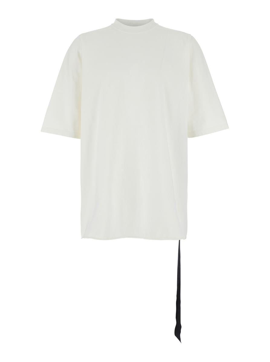 'Jumbo' White Crewneck T-Shirt With Oversized Band In Cotton Man