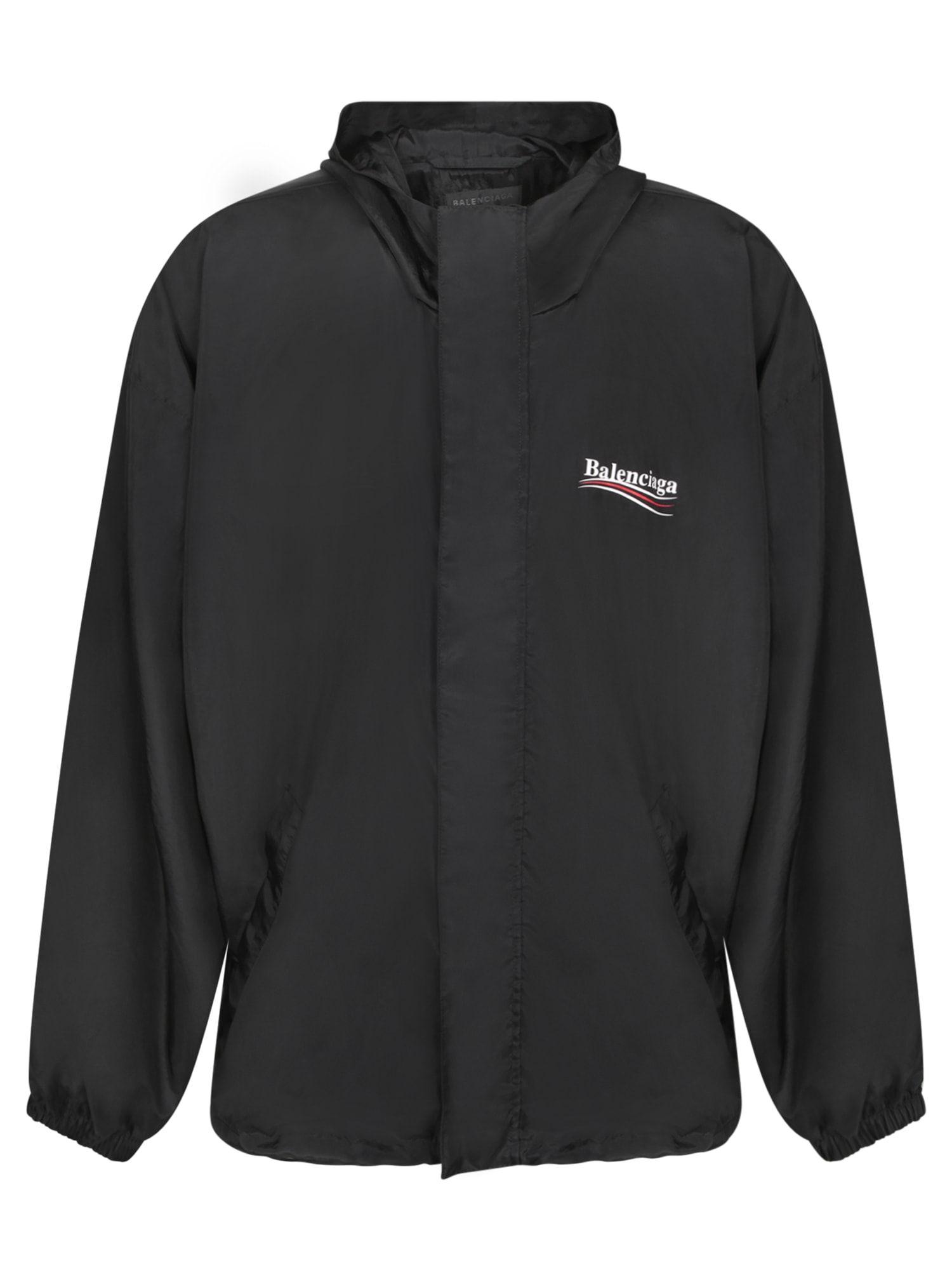 Balenciaga Political Rain Jacket In Black