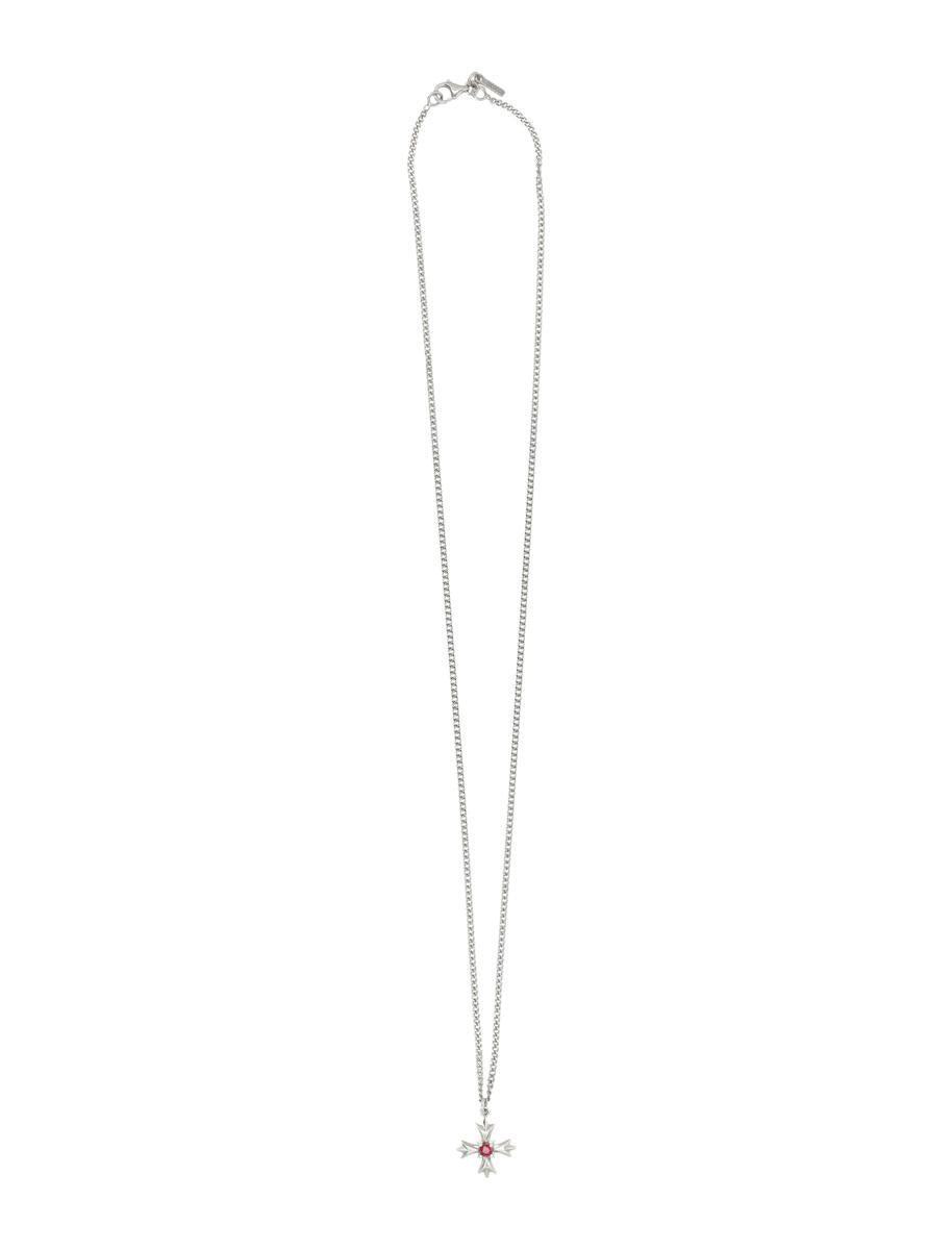 Emanuele Bicocchi Crest And Crystal Necklace