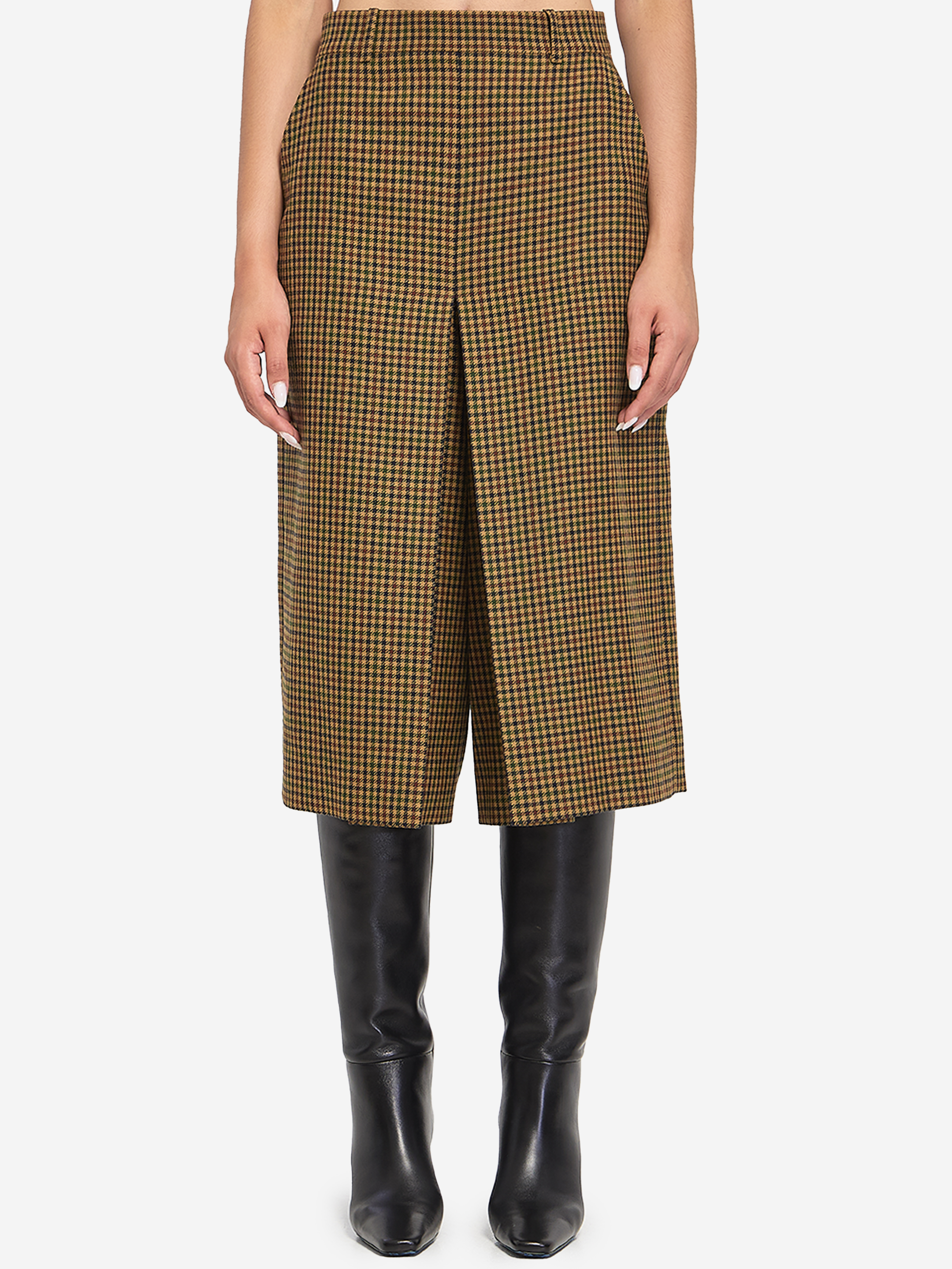 Plaid wool skirtpants