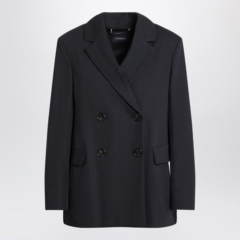 'S Max Mara Double-Breasted Jacket In Midnight Crêpe