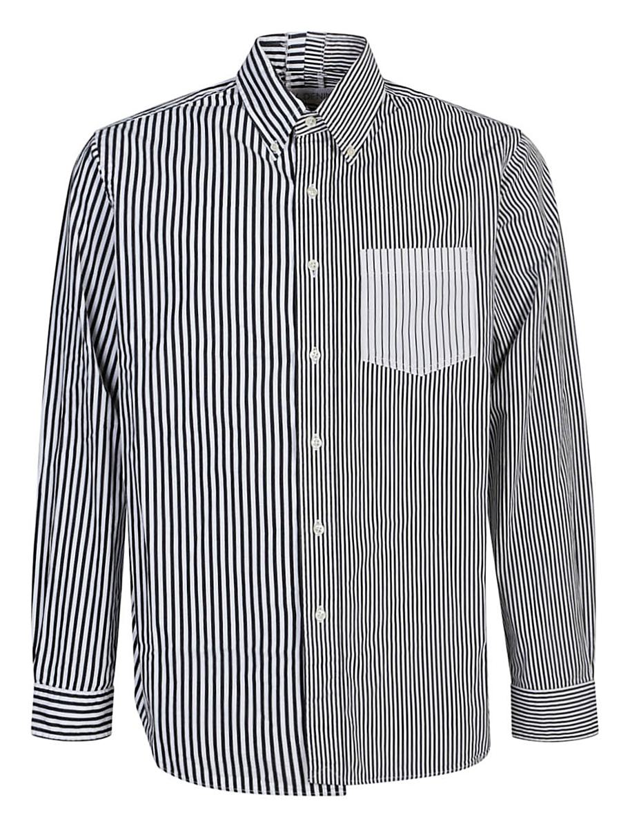 E. L.V. Denim Contrast Striped Cotton Shirt