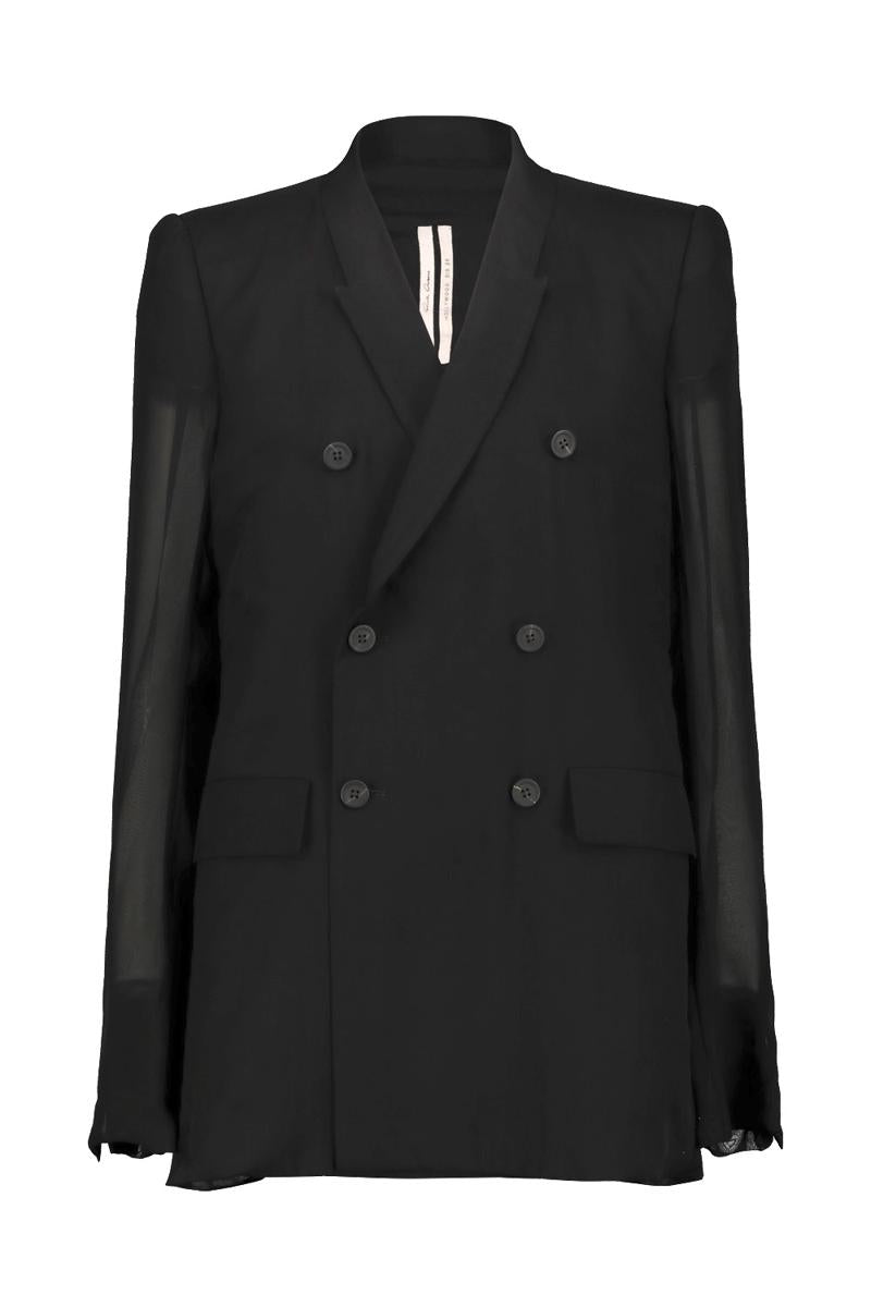 Rick Owens Jmf Double-Breasted Silk Blazer Clothing