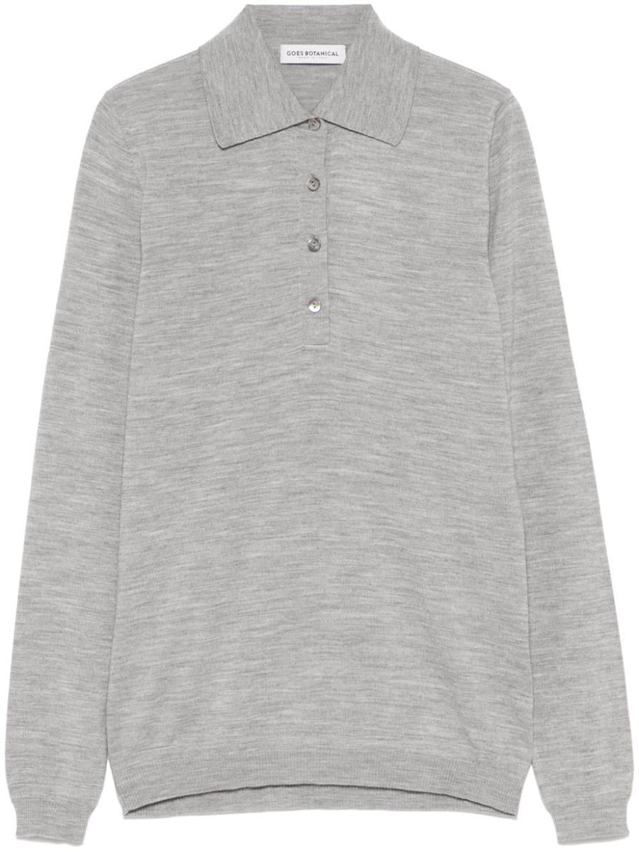 Goes Botanical Long Sleeves Merinos Extrafine Super 140`S Polo Sweater Clothing