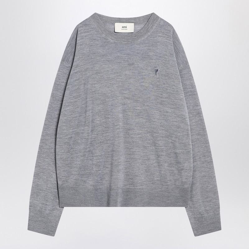 AMI Paris Gray AMI Paris De Coeur Sweater In And