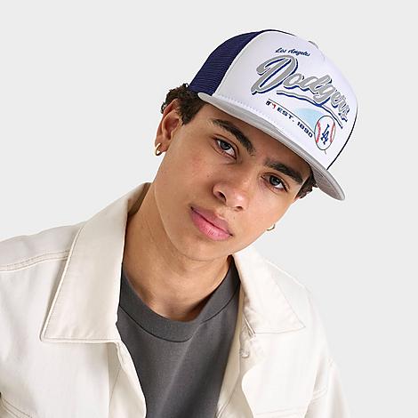 New Era Los Angeles Dodgers MLB Trucker Snapback Hat in Blue/White/Grey