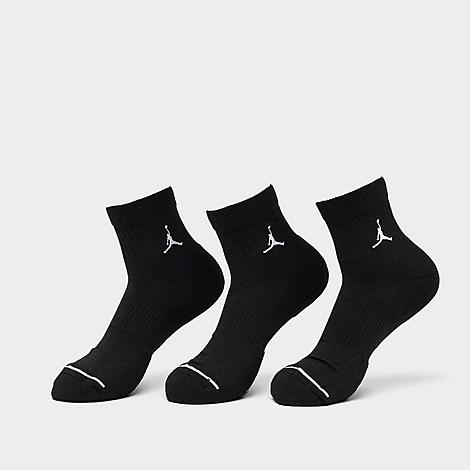Jordan Everyday Ankle Socks (3-Pack) in Black/White Size: Medium