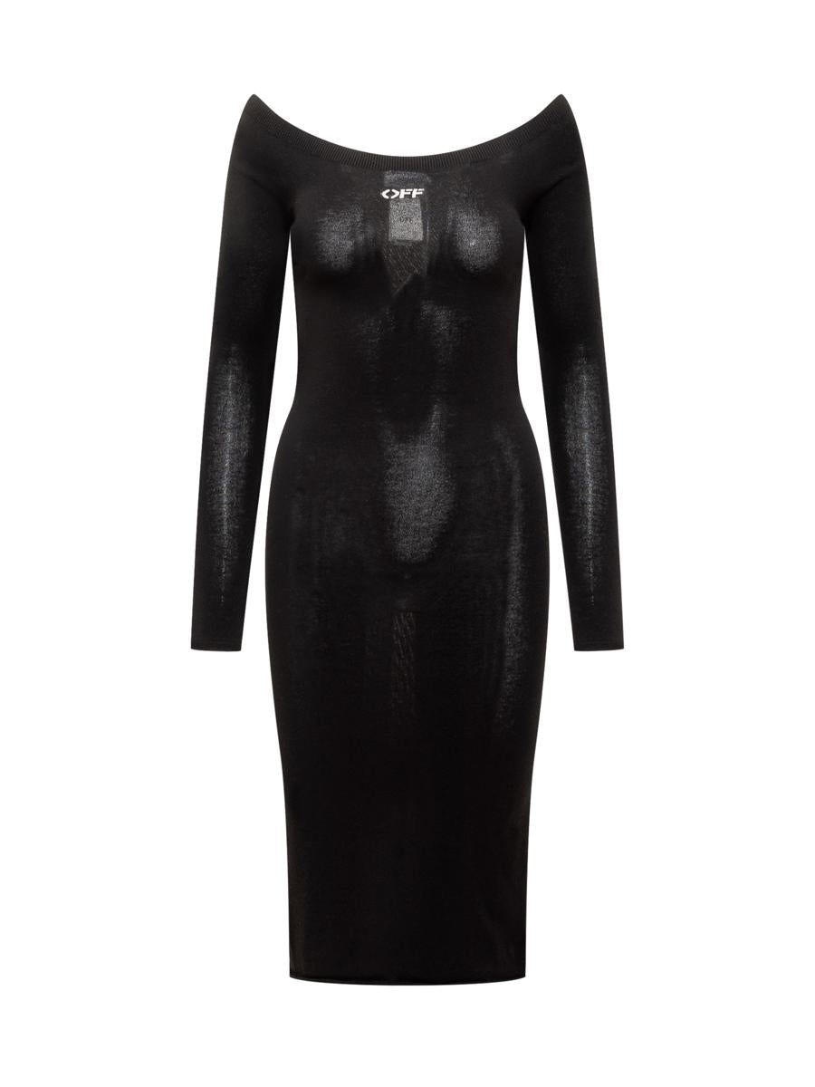 Off-White Dress With Logo