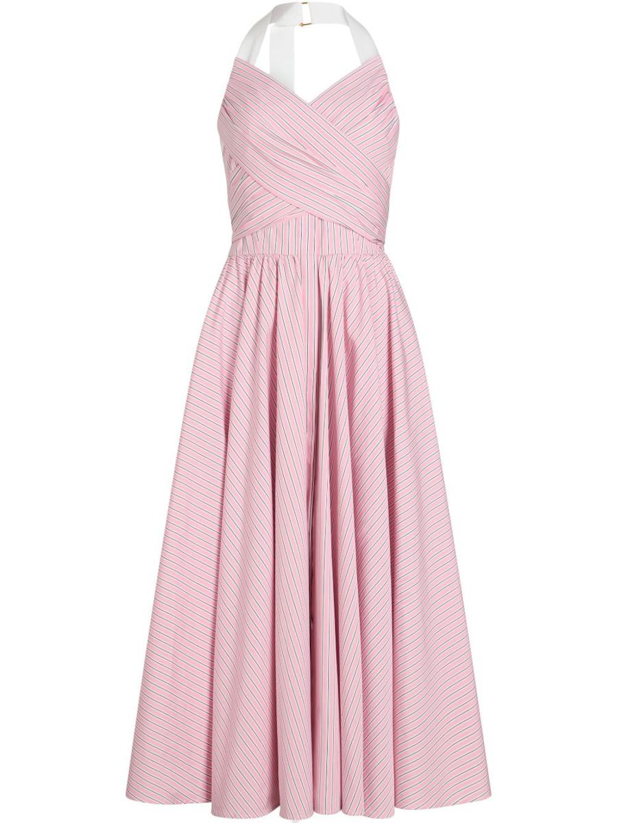 Patou Cotton Midi Dress With Open Back