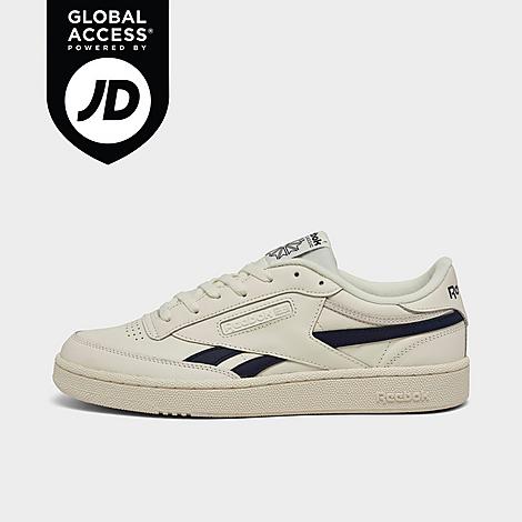 Reebok Men's Classics Club C Revenge Casual Shoes in Chalk/Vector Navy/Vector Red Size: 8.5