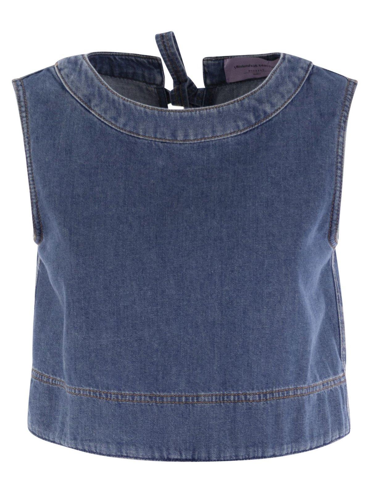 Weekend Max Mara Crewneck Sleeveless Denim Top