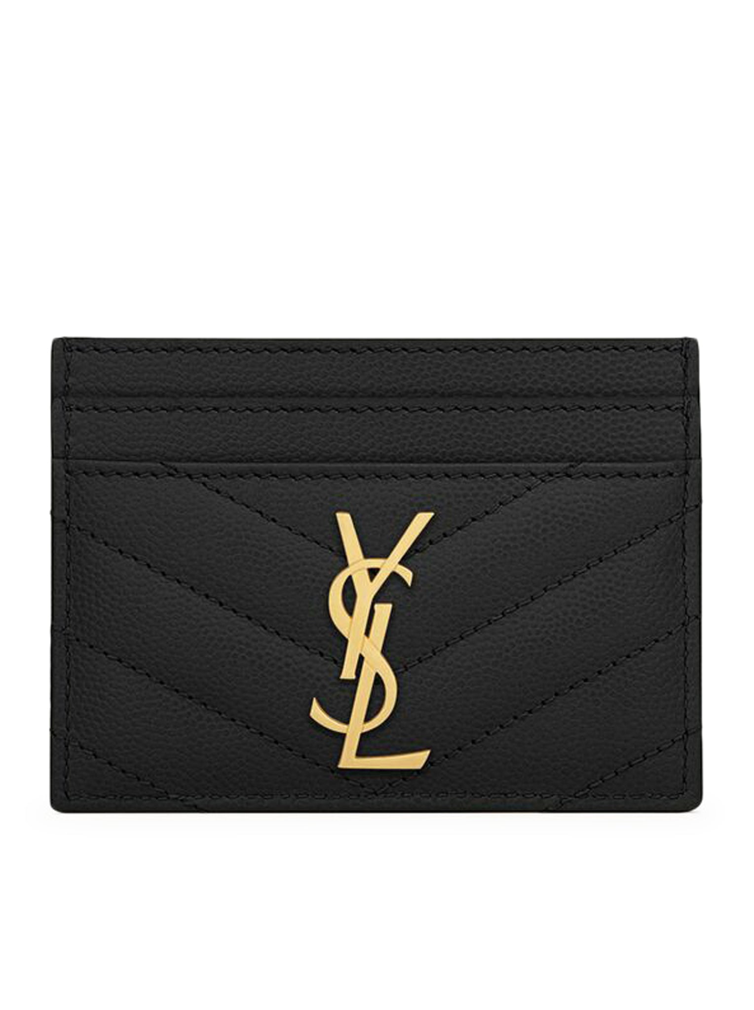 CASSANDRE MATELASSÉ CARD CASE IN GRAIN DE POUDRE LEATHER - Saint Laurent - Woman