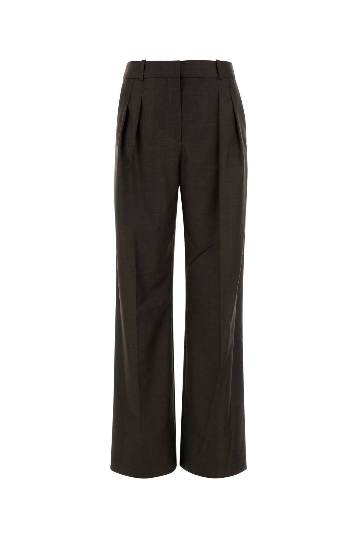 Loulou Studio Dark Brown Wool Sbiru Palazzo Pant