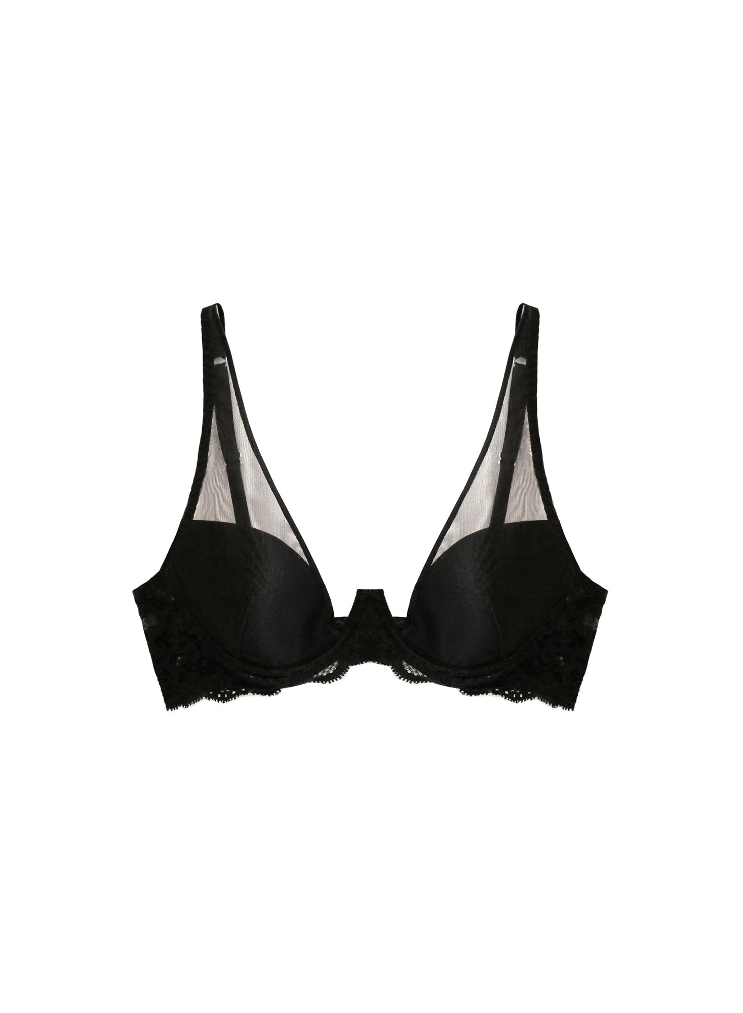 Fleur du Mal Charlotte Sheer Overlay Demi Bra