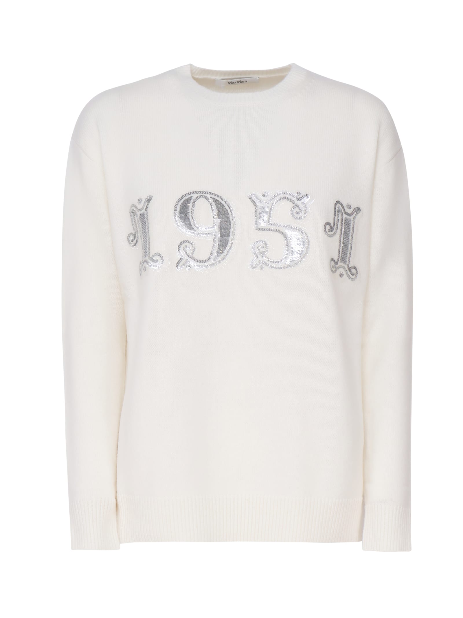 Max Mara Plata Pullover In Wool, Cashmere And Sequins