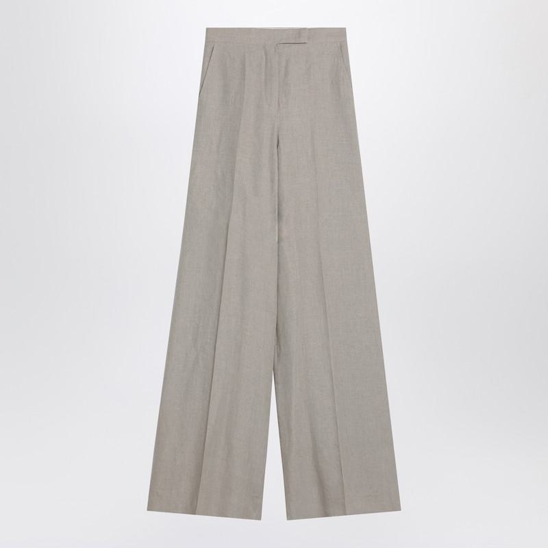 Max Mara Wide Trousers In Linen Canvas