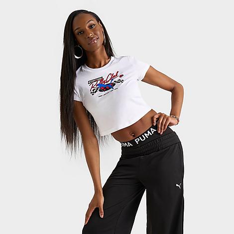 PUMA Women's Motorsport Baby T-Shirt in White Size: XS