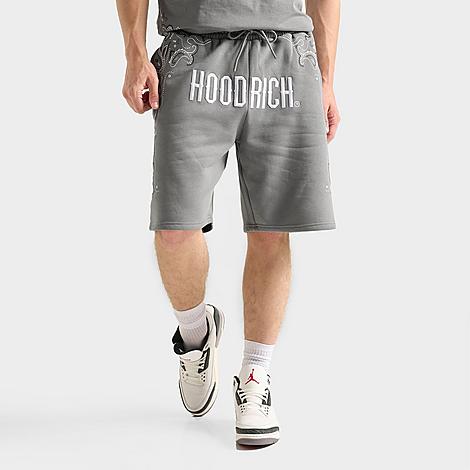 Hoodrich Men's Motif Oversized Shorts in Grey Size: Small