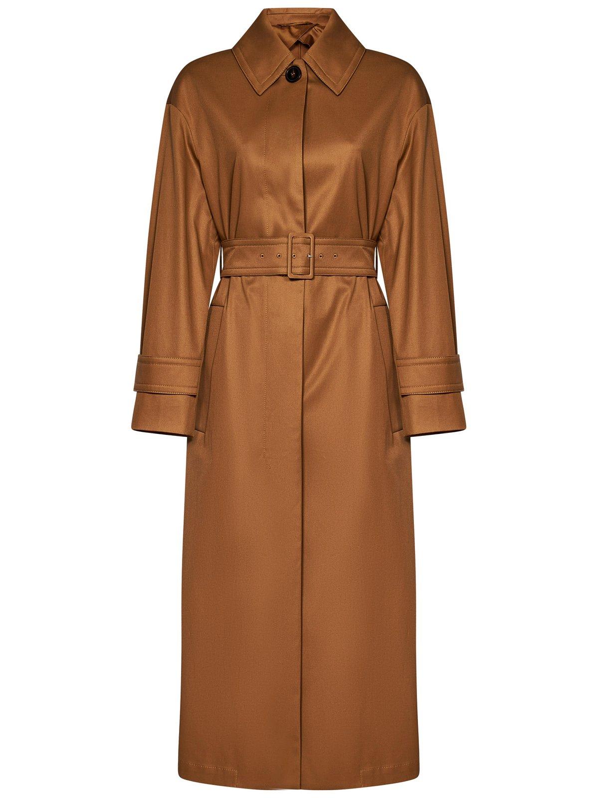 Max Mara Studio Pistoia Belted Long-sleeved Coat
