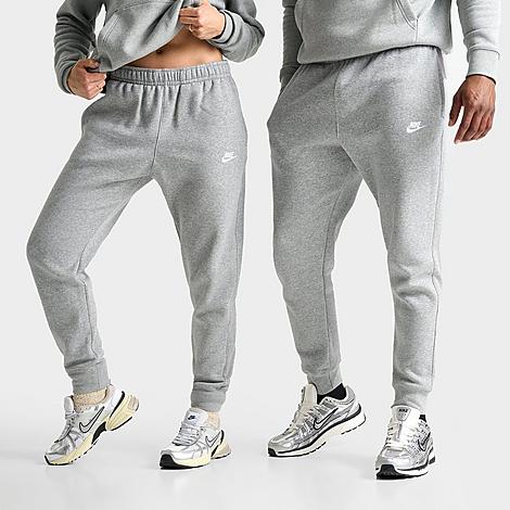 Nike Sportswear Club Fleece Jogger Pants in Dark Grey Heather/Matte Silver/White Size: Medium