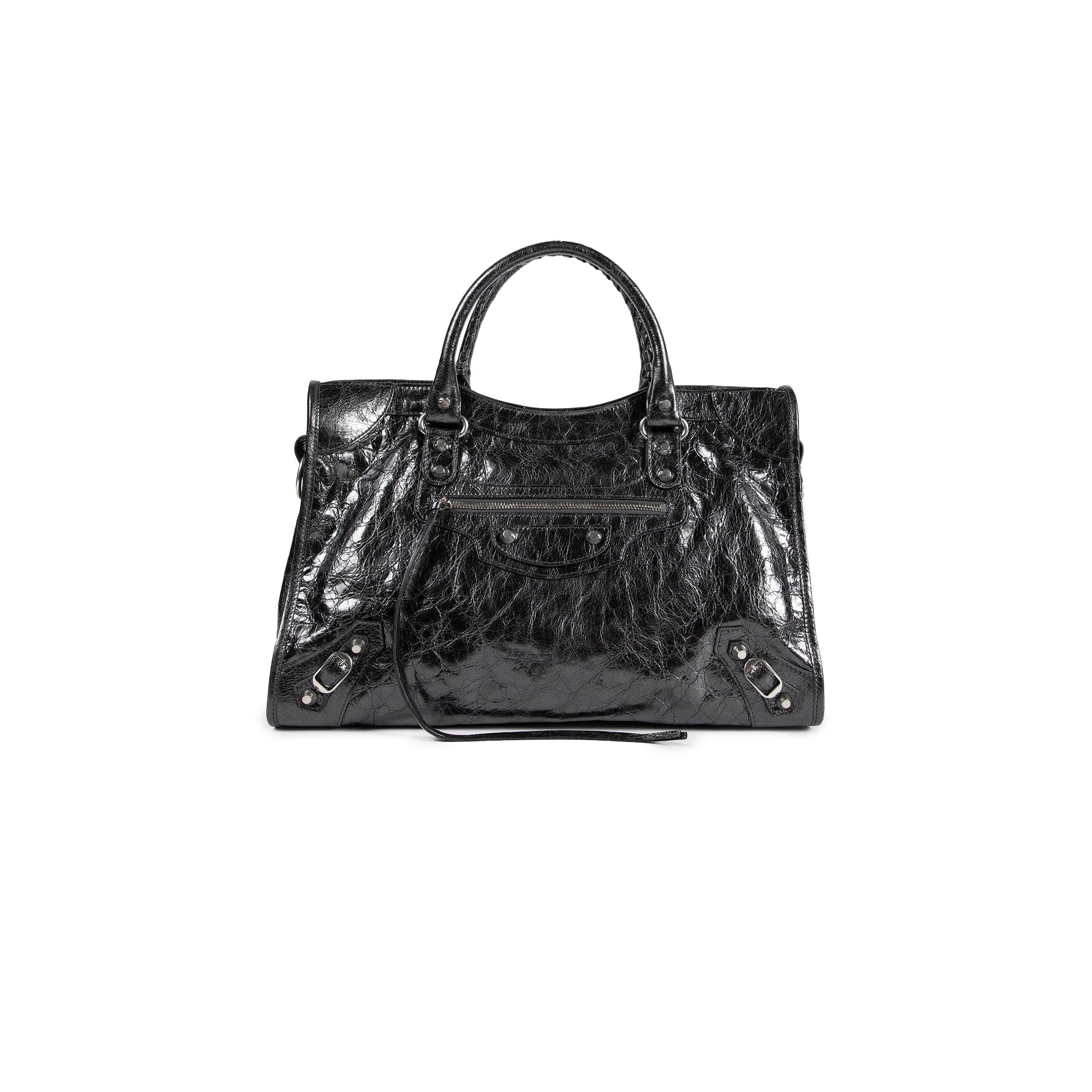 Le City Bag Medium in Metallised Arena Lambskin