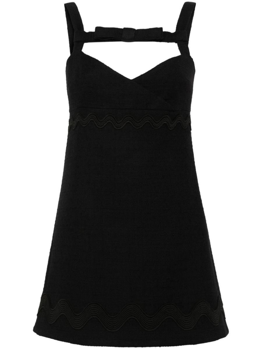 Patou Scallop-Trim Mini Dress