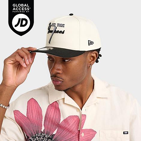 New Era New York Yankees MLB 9FIFTY A Frame Snapback Hat in Off White/Black