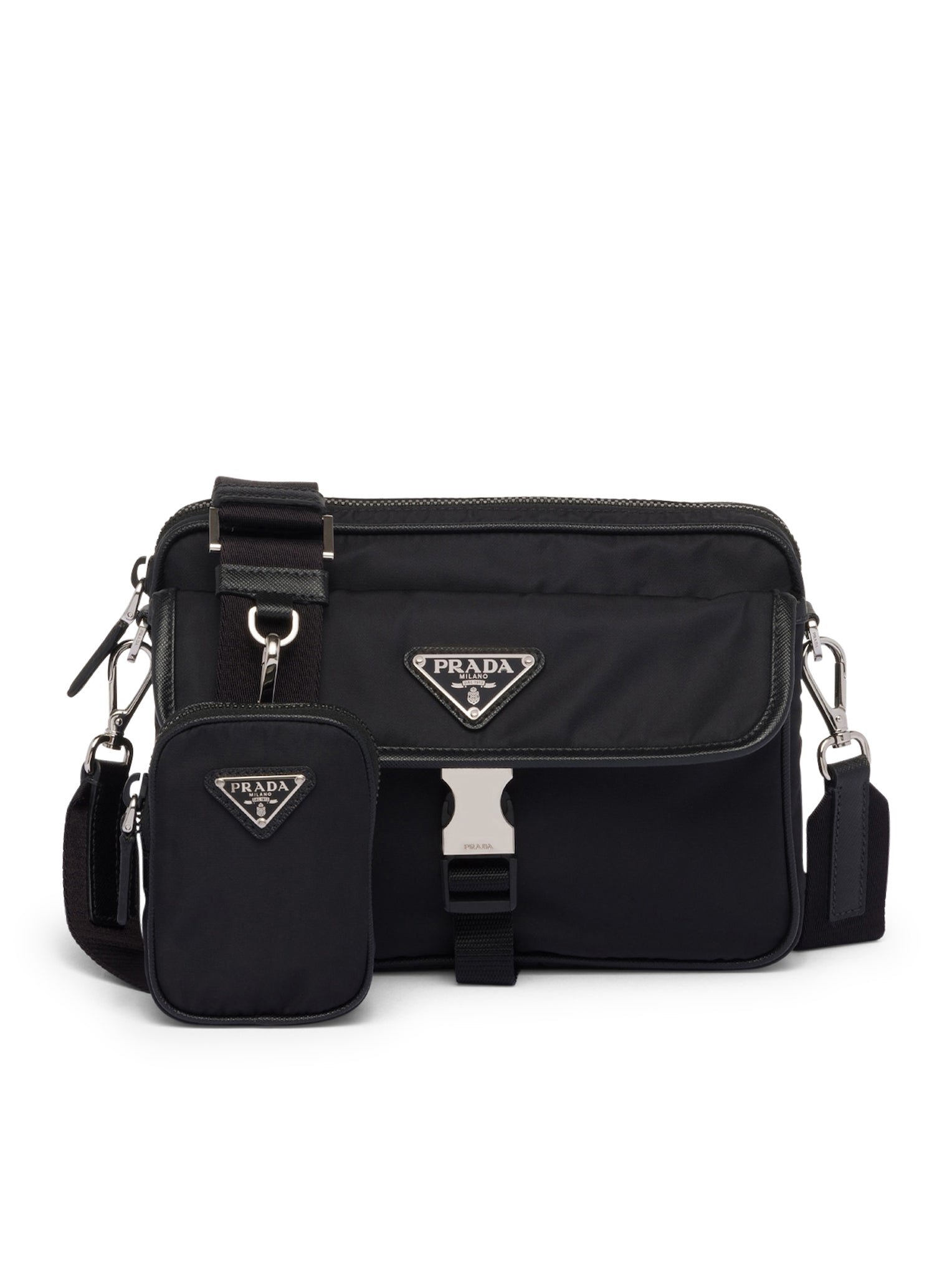 SHOULDER BAG IN RE-NYLON AND SAFFIANO - Prada - Man