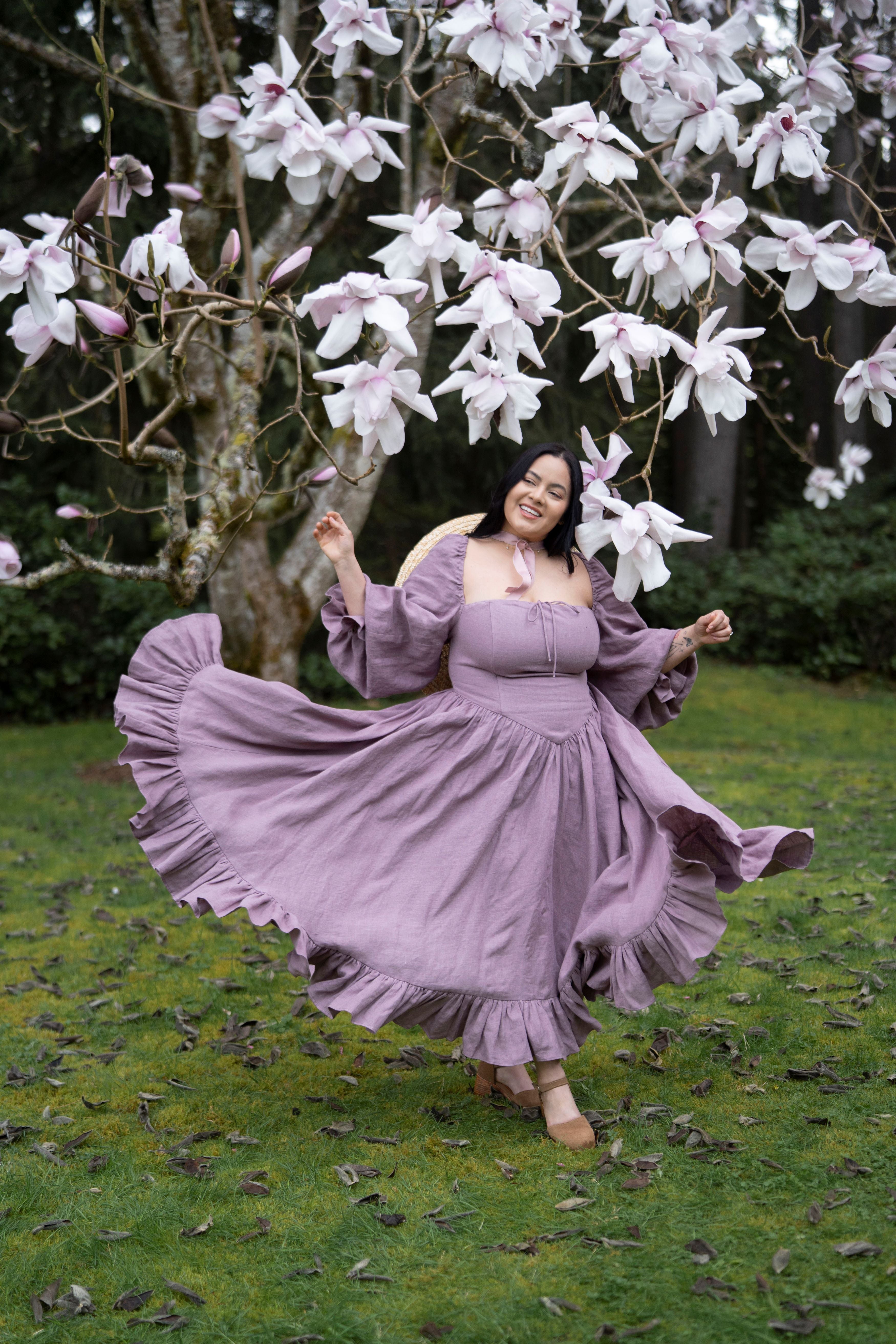 August Night linen dress