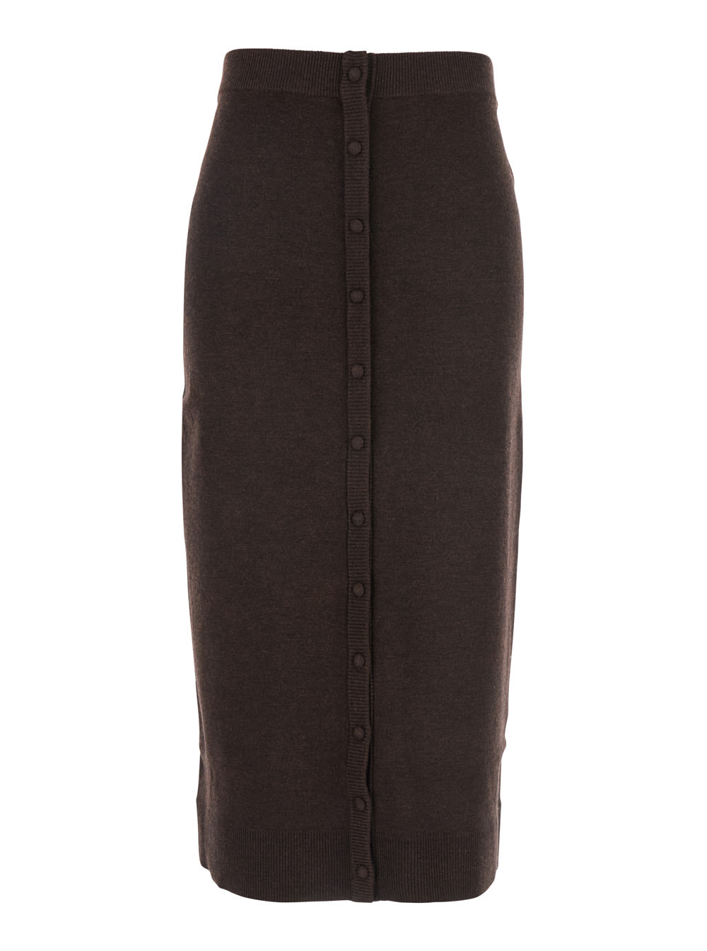 Victoria Beckham Button Detail Midi Skirt