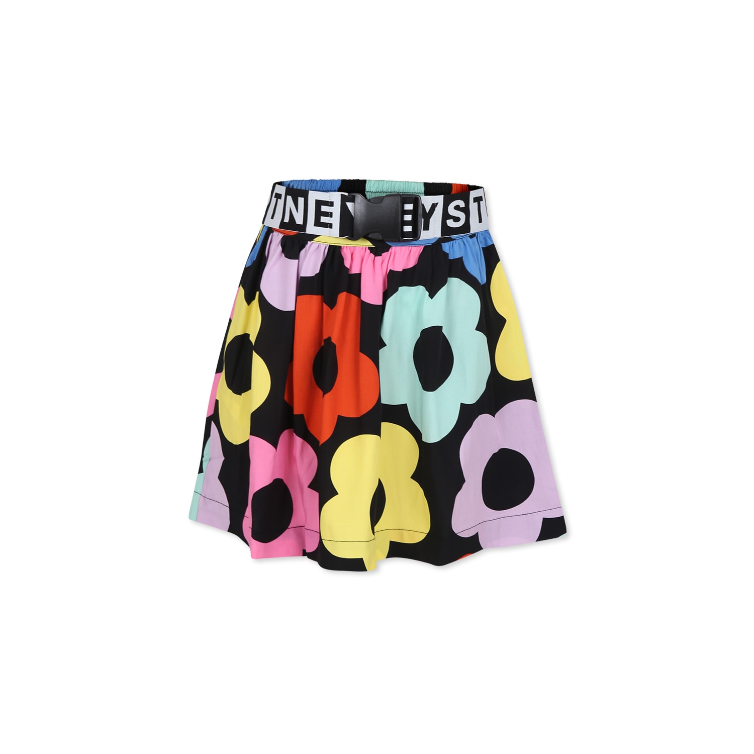 Stella McCartney Kids Black Skirt For Girl With Flowers Print