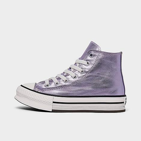 Converse Girls Little Kids Chuck Taylor All Star EVA Lift Platform Metallic Casual Shoes in Purple/Egret/Black Size: 1.0
