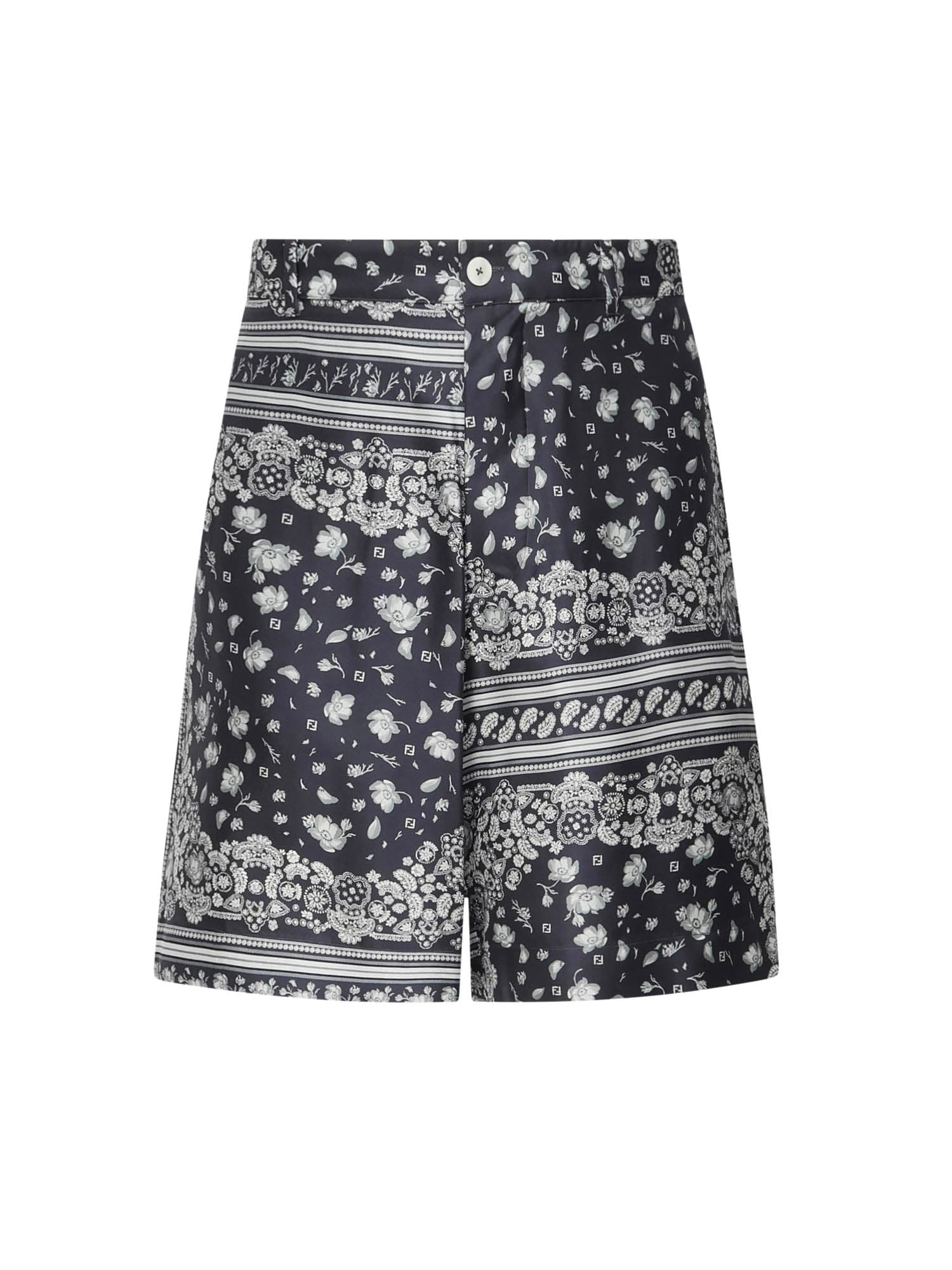 Fendi Printed Silk Shorts