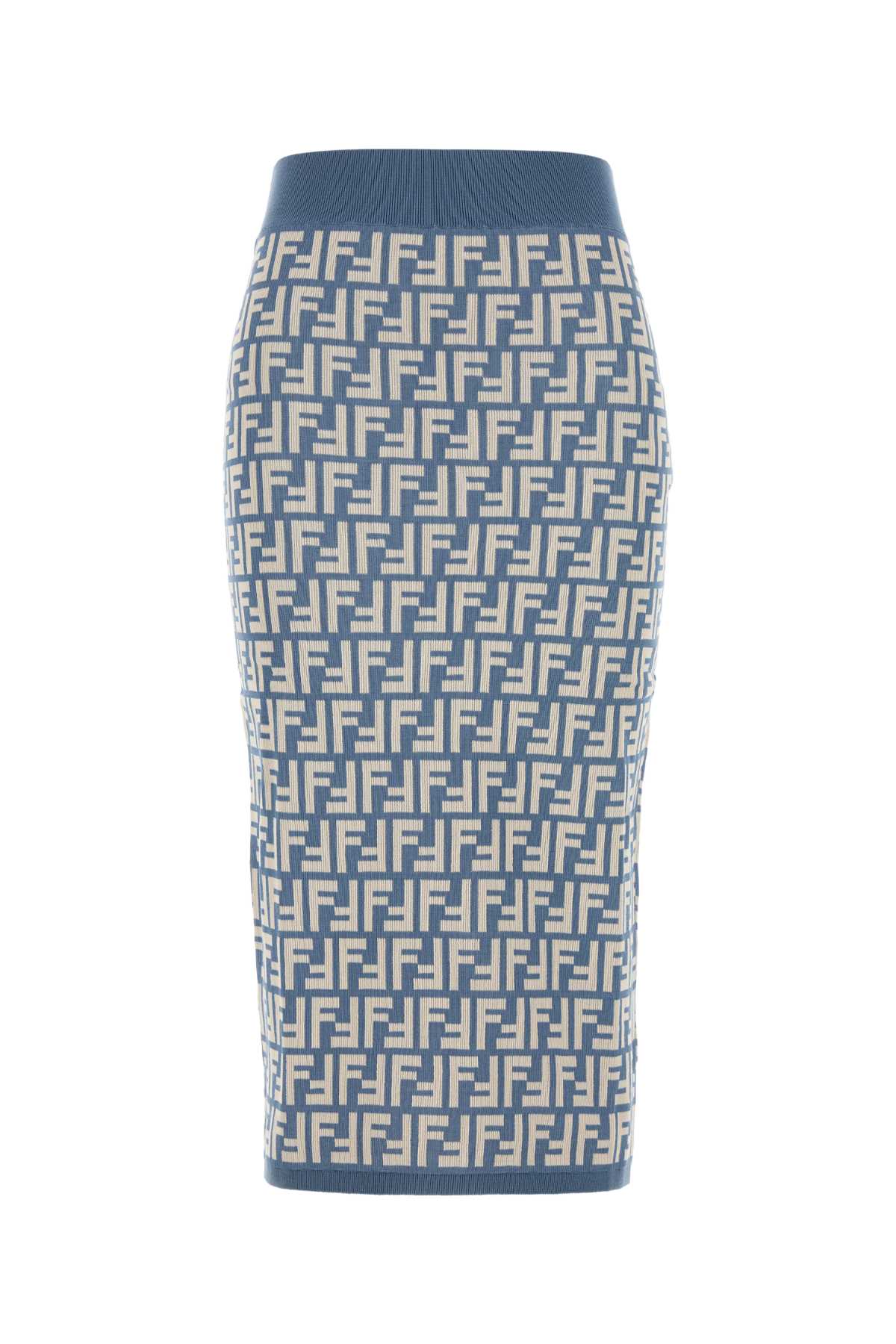 Fendi Embroidered Stretch Cotton Blend Skirt