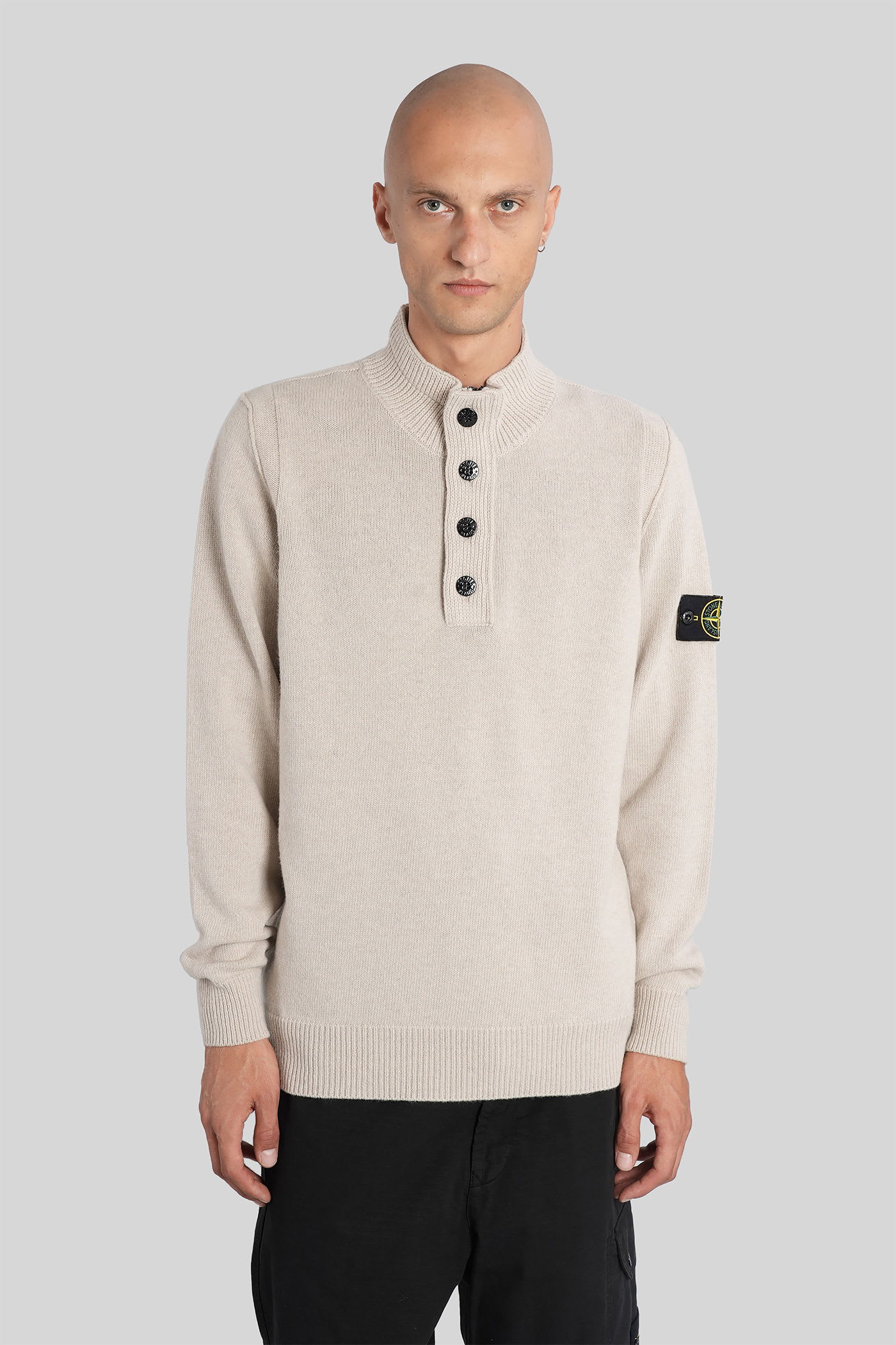 Stone Island Knitwear In Beige Wool