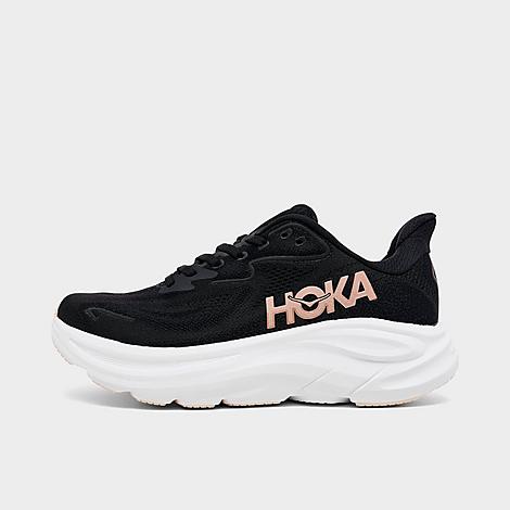 HOKA Women's Clifton 10 Running Shoes in Black/Rose Gold Size: 5.5
