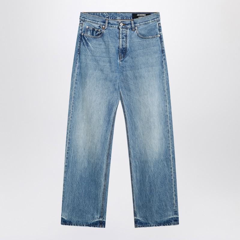 Jacquemus Straight Leg Denim Pants In Indigo Color