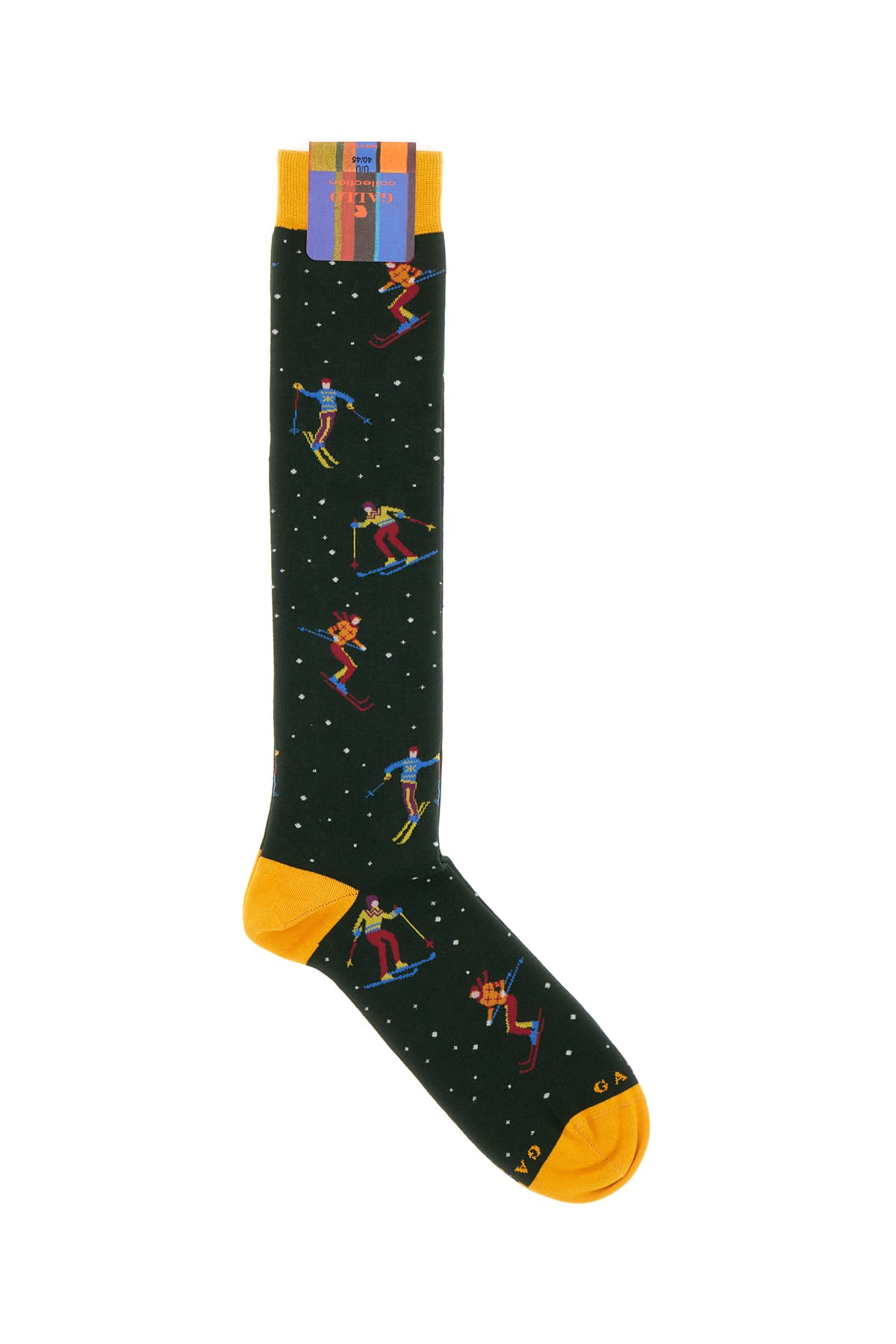Gallo Embroidered Stretch Cotton Blend Socks