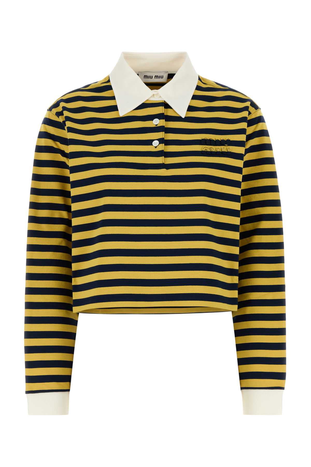Miu Miu Embroidered Cotton Polo Shirt