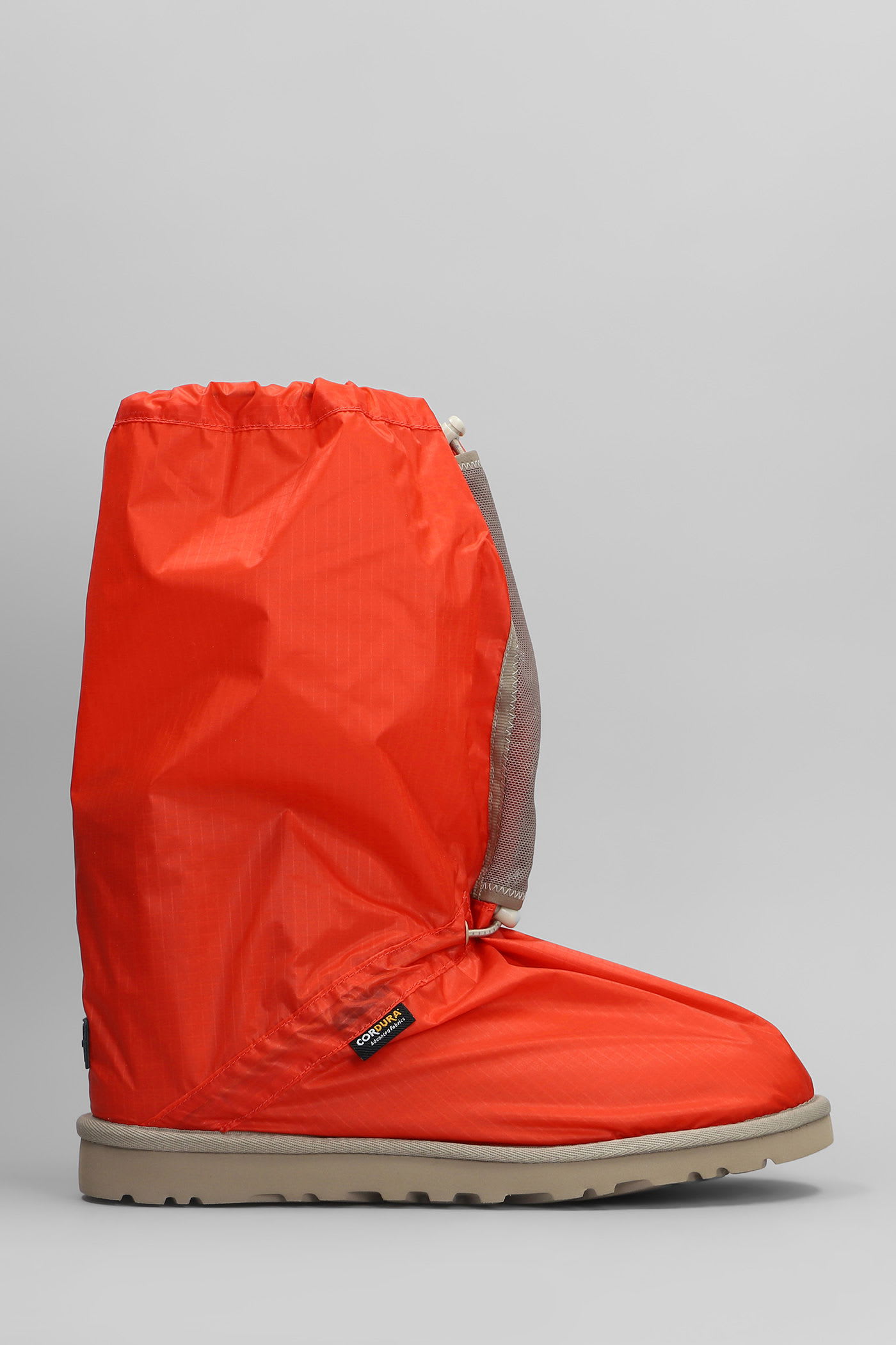 UGG Classic Mini Low Heels Boots In Red Nylon
