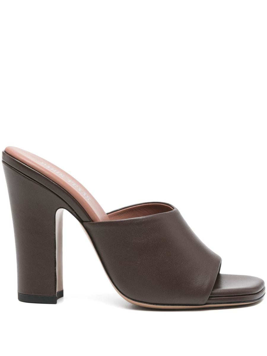 Paris Texas 'Ava Mule 100' Brown Ebony Leather Mules
