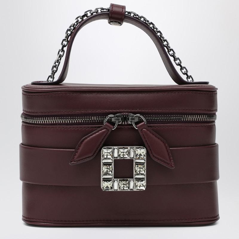 Roger Vivier Vanity Bag Bordeaux With Rhinestone Buckle