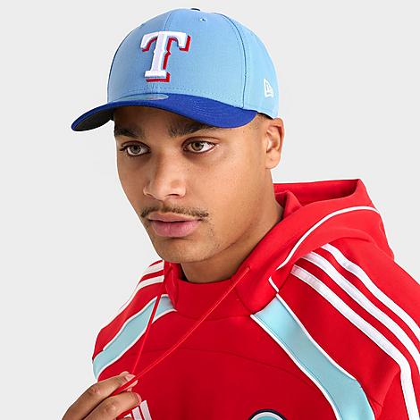 New Era Texas Rangers MLB 9FORTY M-Crown Snapback Hat in Light Blue/Royal