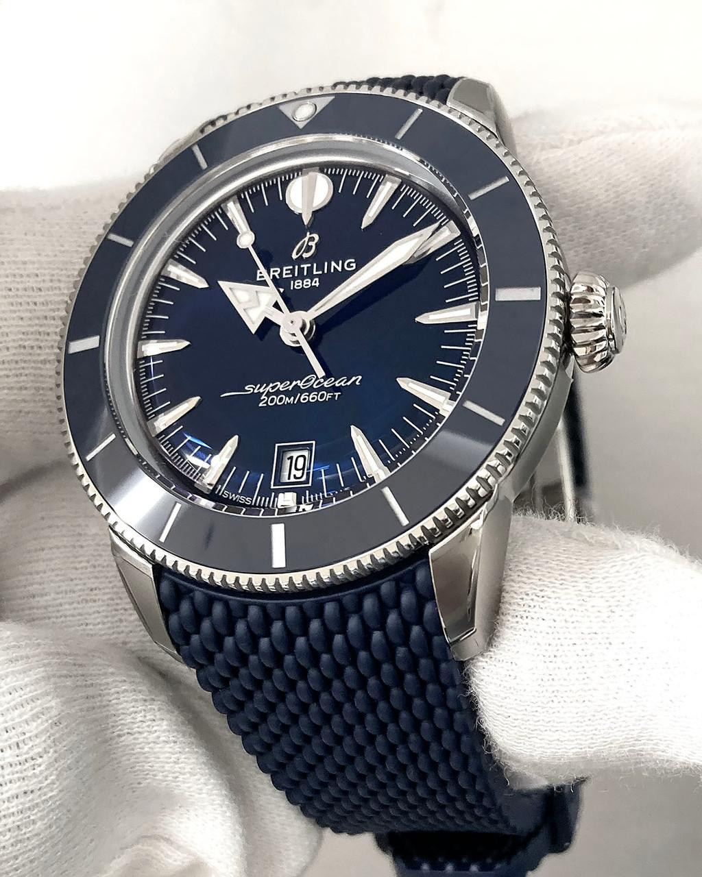 BREITLING Super Ocean Heritage B31 Automatic 42MM Blue Dial Rubber Men's Watch AB3111161C1S1