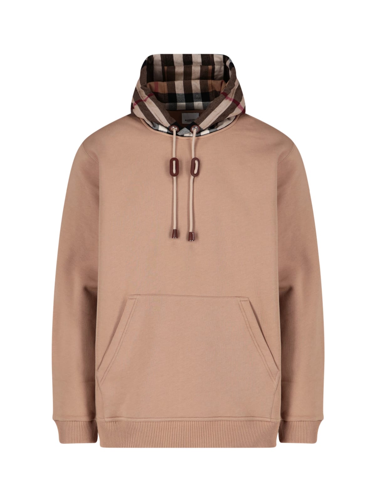 Burberry Check Cotton Blend Hoodie