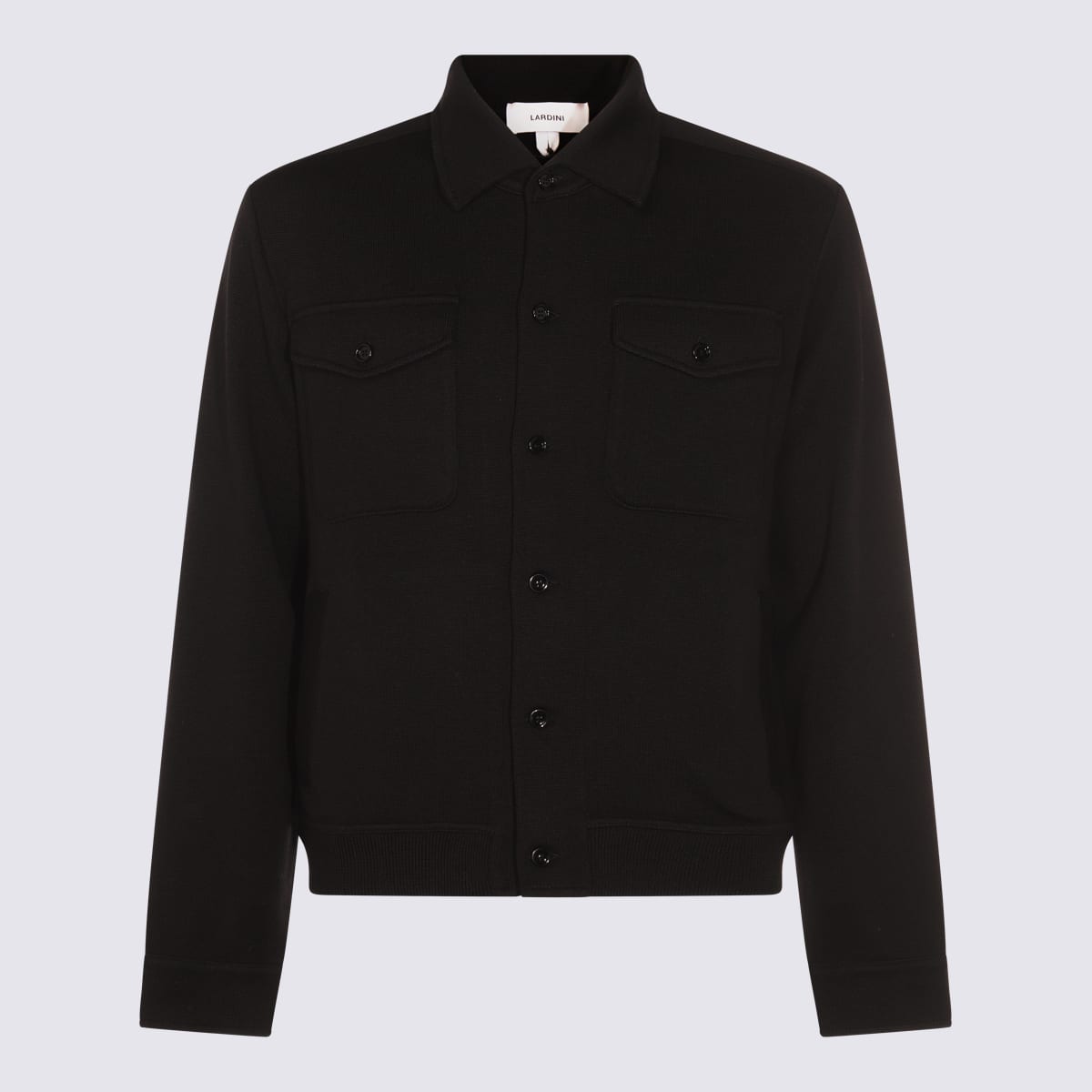 Lardini Black Wool Casual Jacket